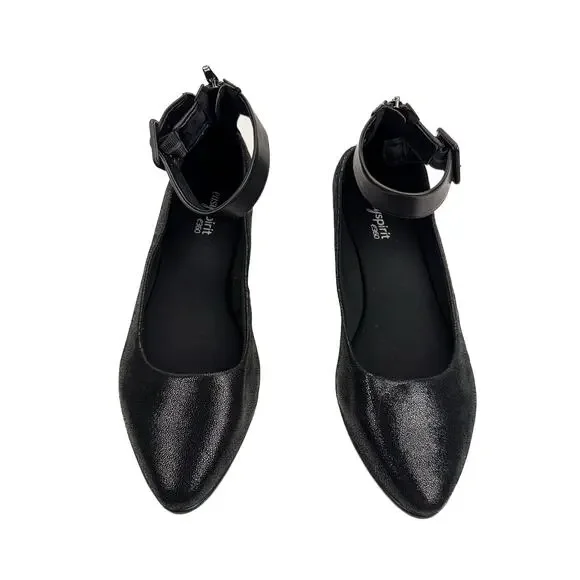 easyspirit e360 Glossy‎ Leather Stretch Pointed Toe Zip Wedge Low Heel 8.5 Wide - Picture 4 of 13